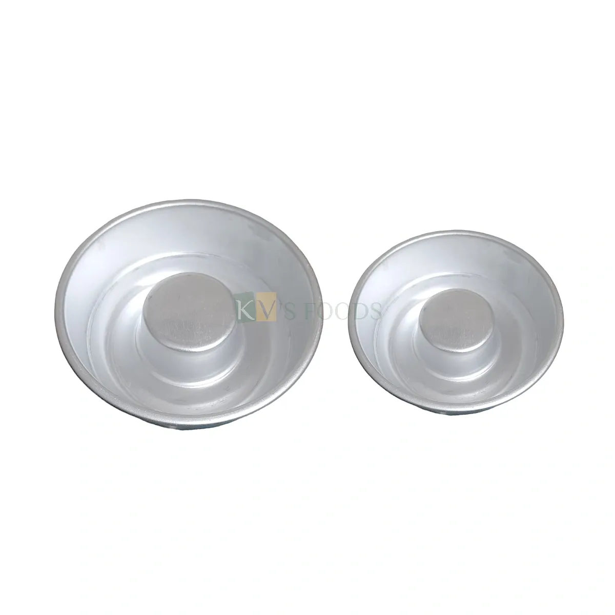 1PC 2 Different Sizes Baking Aluminium Round Doughnut Ring Cake Mould Bakeware Pan Mould, Small 400Gm, Medium 600Gm for Volcano, Bundt, Mousse Pudding Cheese Chocolate Cakes Mould Tins Tray for Oven