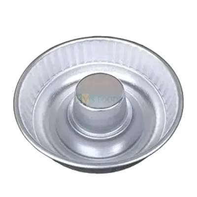 1PC Baking Aluminium Round Big Doughnut Ring Cake Mould Panettone Cake Bakeware Pan Mould 1 Kg Size 8.5x2.5 Inch for Volcano, Bundt, Mousse Pudding Cheese Chocolate Cakes Mould Tins Tray for Oven