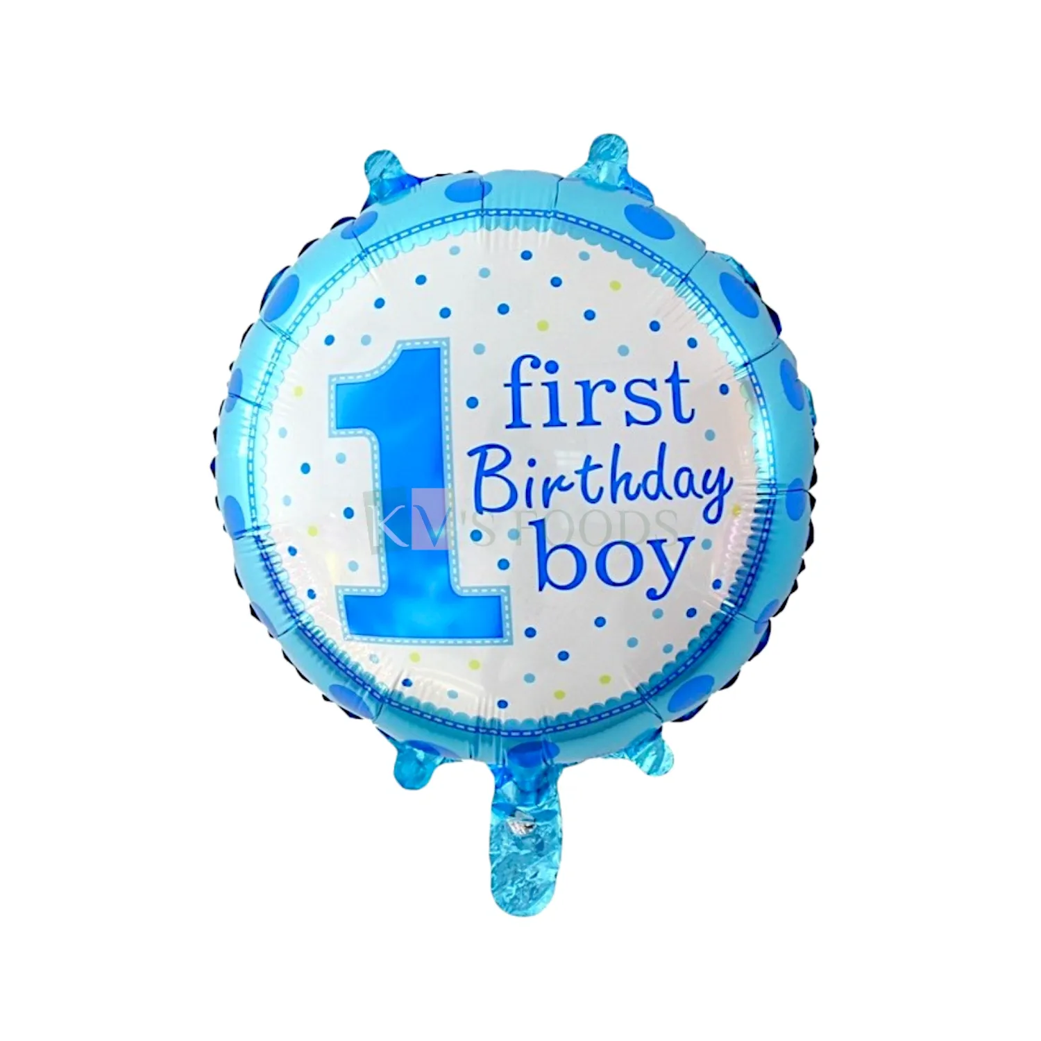 1 PC 18 Inch Blue Colour Round First Birthday Baby Boys Foil   Balloons 1st Year Old Birthday Party Decorations Supplies party collective 1st Happy Birthday Blue Polka Dot Printed Kids Birthday Decor