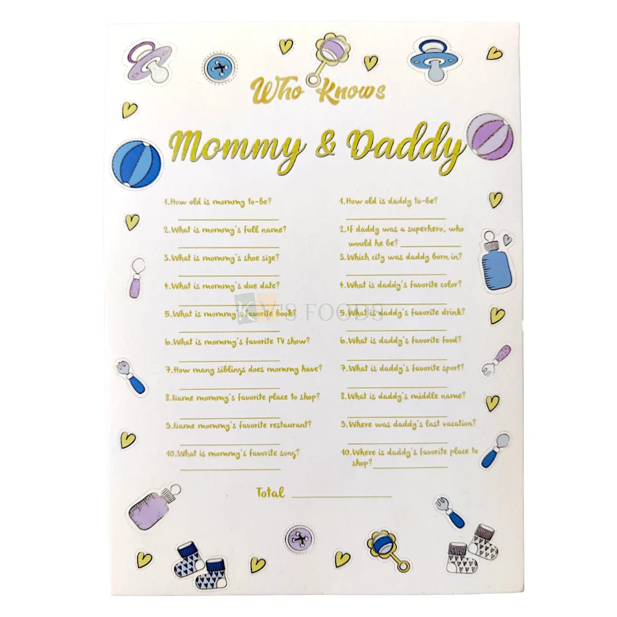 1 PC White Who knows Mommy and Daddy Best Game, Set of 10 Cards, Baby Shower Game, Baby Shower Decorations at Home,  Baby Shower Party Fun Games