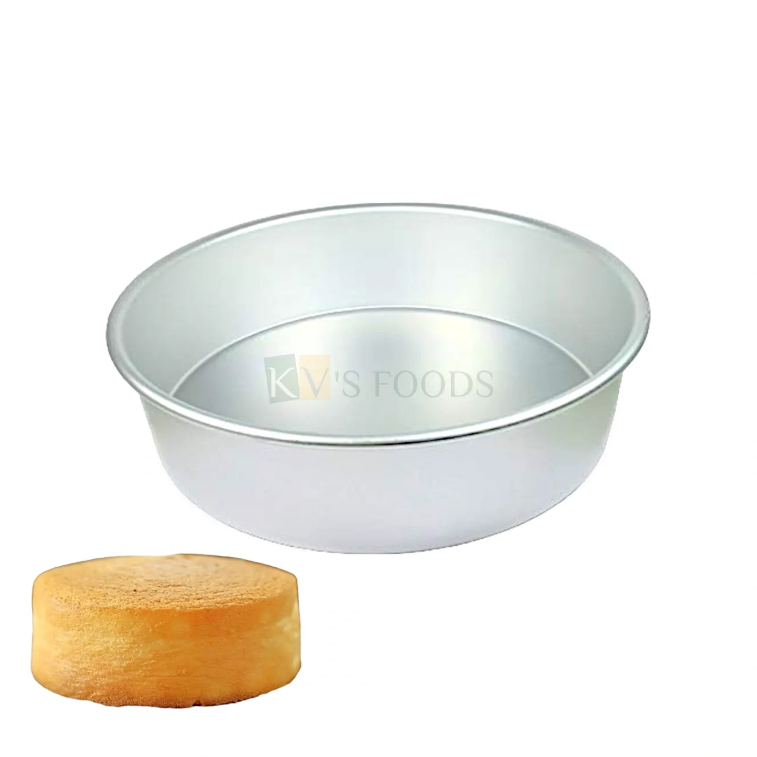 1PC Size Diameter 9 Inch, Height 3 Inch Capacity ~ 1.5 Kg  Aluminium Baking Pan Silver Circle Round Loaf Bread Cake Mould Bakeware Mousse Pudding Cheese Cake Containers Tins Tray for Ovens