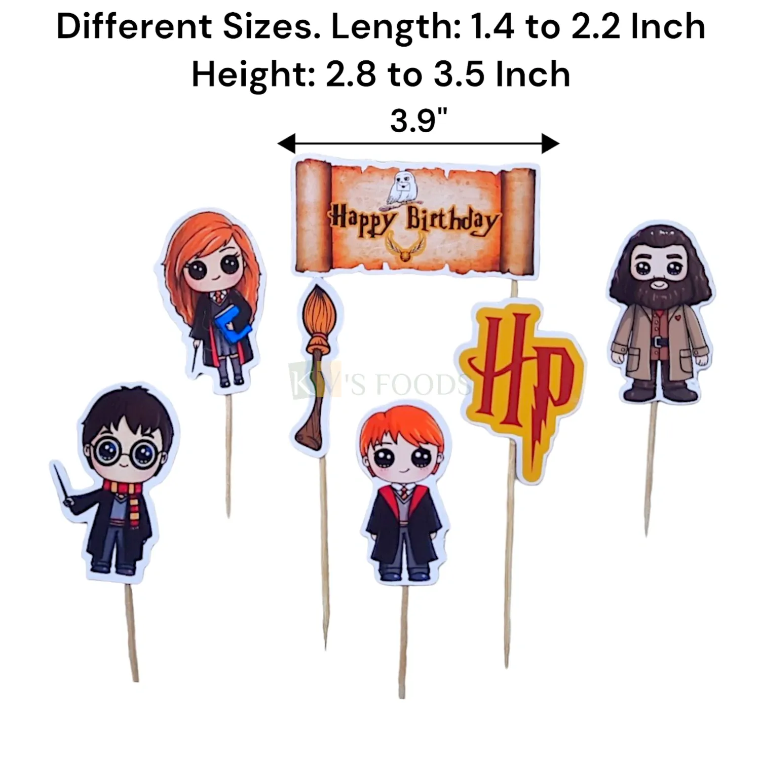 50 Decorazioni Torta Harry Potter - Ali Dorate Per Dolci - Foto 4