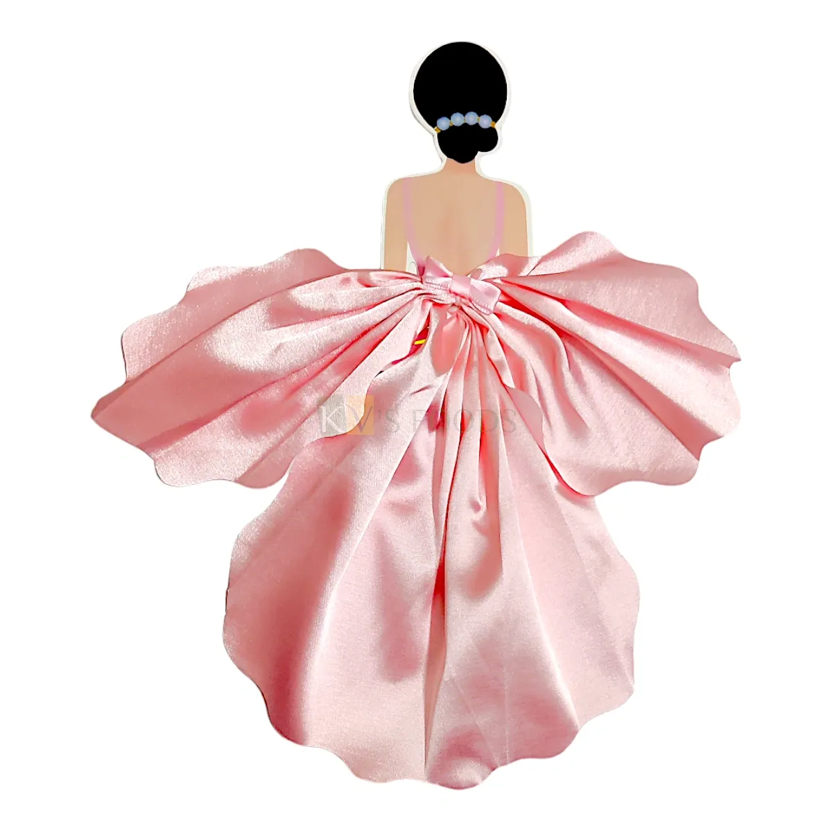 1PC Girl Lady Women Back with Light Pink Silk Chiffon Gauze Skirt Non-Woven Fabric Cake Topper for Bride Wedding, Mother&#39;s Day, Women&#39;s Day Theme, Cake Topper Insert Cake Decoration Accessories