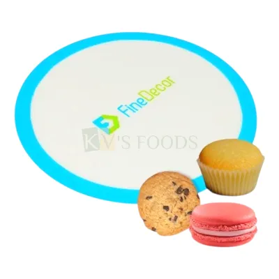 1 PC Silicone Round Net Mat Baking Mats, Diameter-30 cm, Fiber Glass, Reusable Professional Non-stick Puff Mat, Oven Liner Sheets, Rolling Dough Mat for Cakes, Macaron, Biscuits Pastries Cookie Sweets