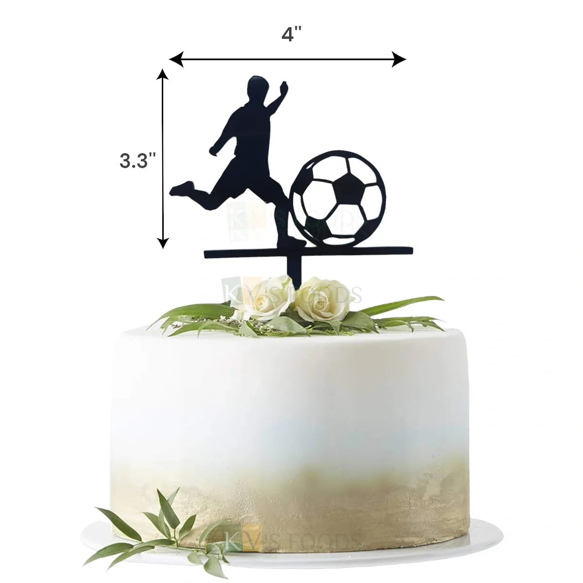 Template Football Cake Cutters 1PC Black Acrylic Soccer Man Kicking Football  Cake Topper, Kids, image size:1200x1200