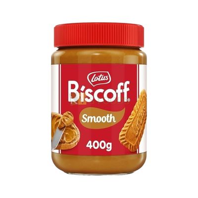 400 Grams Lotus Biscoff Smooth Sweet Spread, Belgian Speculoos, Non-GMO and Vegan, Bread Toast, Pancakes, Sandwich Spread