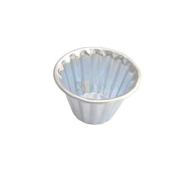 1PC Baking Mini Aluminium Round Custard Bowl Shape Mini Moulds Baking Mold Cake Pudding Jelly Cup for Oven, Bakeware Pan Mould, Egg Tart, Muffin, Lined Mould, Wati, Bati Cupcakes Mould Tins Tray