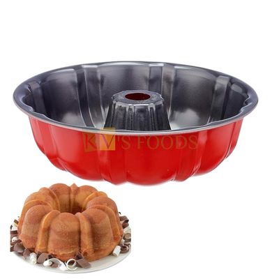 1 PC 10.3 Inch Capacity ~ 1Kg, Non-stick Fluted Tube Big Bunt Jelly Pudding Cake Pan Mould, Oven Baking, Non-Stick Bakeware Bundtlet, Bavarois, Brownie, Jello Flan, Meatloaf, Pound, Ring Gelatin, Flan