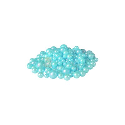 Sky Blue Colour Pearl Shiny Mixed Size Moti Sugar Balls, Circle Shaped Edible Sprinkles Confetti Decorative Toppings for Birthday Doughnuts, Ice-Creams Cakepops Cakesicles DIY Cake Decorations