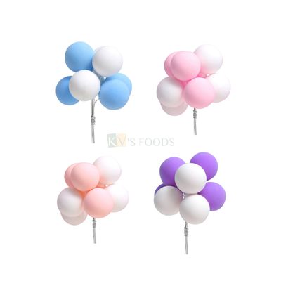 1PC 8 3D Mini Colourful Foam Balloons Bundle Cake Toppers, Balloon Bunch Cake Topper, Baby Shower, Birthday, Cake Topper Insert, Cake Decoration Accessories, DIY Cake Decor