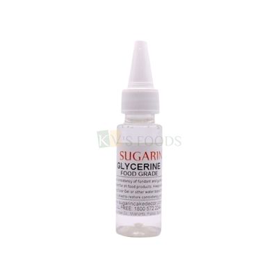 30 ML Sugarin Vegetable Glycerine Food Grade for Fondant &amp; other Food Products, Can be added to dried Icing Color or other Colors to restore consistency