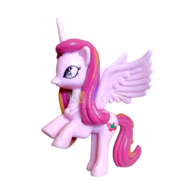 1PC Length 2.1 Inch, Big Princess Cadance Light Pink Purple My Little Pony Friends Miniature Character Cake Topper, Action Horses Animal Figure, Kids Girls Birthday Party, Children Play Toy Decoration