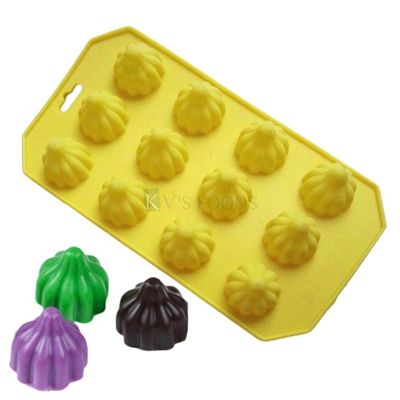 12 Cavity/Slot Modak Shape Chocolate Silicon Mould, Ganesh Chaturthi, Ganapati Festival Prasad Molds, Candy, Modak Filling Prasad, Fondant, Cupcakes, Cake Border Decorating Tools