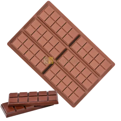 6 Cavity/Grids Medium Rectangle Chocolate Bar Contains 10 Square blocks Break Apart Choco (Total 60 pcs) Cadbury alike Artisan Silicone Chocolate, Hard Candy DIY Mould DIY Birthday Cake Decorations