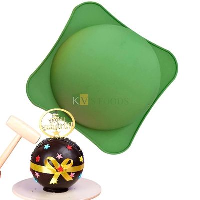 8 In for One Kg Cake Semi Sphere Round Pinata Smash Cake Dome Ball Silicon Mould Chocolate Bomb Melts, Mousse, Dessert, Bakeware, Ice-Cream, Candle, Candy, Jelly Pudding Cake, Surprise Cake DIY Tools