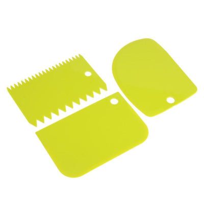 3pcs/Set Plastic Dough Scraper Cake Cutter, Chopper, Smoother Icing Fondant Cake Decorating Pastry Baking Tool