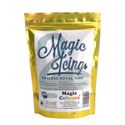 350 Grams White Eggless Royal Icing Powder, Magic Royal Icing for Cookies Decoration, Cake Decoration, Fine Line Work, Borders, Piped Flowers Decorations, DIY Icing Cake Decoration Powder