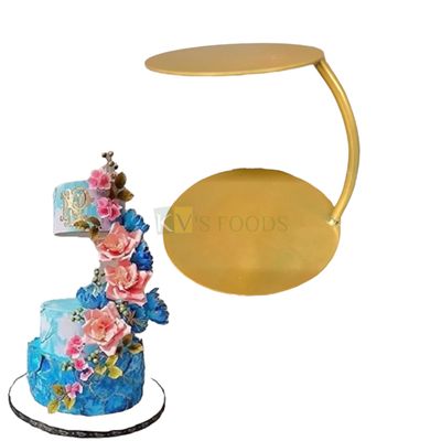 1 PC Golden Height 6 Inch Round Iron Metallic Cake Spacer Side Bar Floating Tier Stand, Dessert, Cupcake Stand Cake Seperator, Cake Riser Server For Wedding Birthday Cakes Centerpiece Pedestal Stands