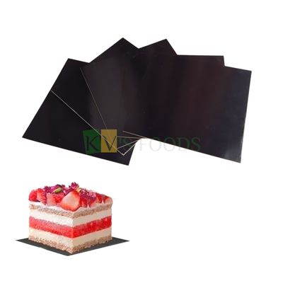 5PCS 8 Inch, Thickness 2mm, Square MDF Black Cake Base Set, Medium Cake Boards for 1/2 Kg Cakes, Cardboard, Dessert Plates Pastries Displays Cupcake Tray pie, Donut, Mousse Decorating Birthday Theme