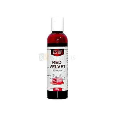 1 PC Red Velvet Solution (60g) Sugar Shine India, Emulsion Cake mix for Natural Colour and Aroma, Syrup Liquid, Suitable for making special Red Velvet Cakes, Love, Valentine Theme Cakes