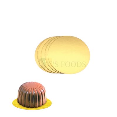 5PCS 4 Inch, Thickness 2mm, Circle Round Golden Cake Base Set, Small Cake Boards Cardboard, Bento Cake Base, Dessert Plates Pastries Displays Cupcake Tray pie, Donut, Mousse Decorating Birthday Theme
