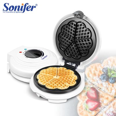 Sonifer Mini Waffle Maker Machine 750W SF-6081, Electric waffle Maker for breakfast Anytime Anywhere with Non-Stick Plate, 5pcs Heart Shaped cavity