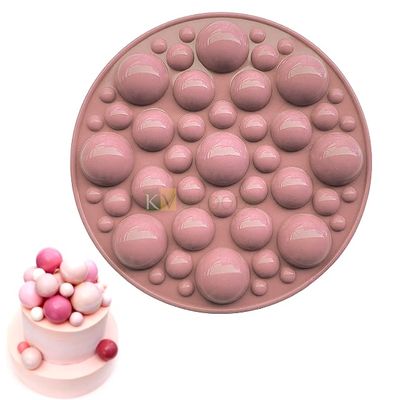 49 cavity Bubble Shape Mould 9 Big, 8 Medium, 16 small Bubble Chocolate Mould Cake Decoration Cake Ball Topper Mould, Soap Scented Stone Candle, Jelly, Epoxy, Semi Circle Design, Fondant Mould Tools