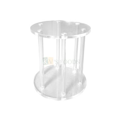 1 PC Diameter 5.4 Inch Height 6 Inch Clear Acrylic Fillable  Rod Cake Spacer, Cylindrical Round Cake Seperator, Cake Riser Tier Cake Display Stand, Pedestal Stands, Floating Decorative Centerpiece
