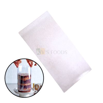 1PC Long (Size 24 x 8 Inch) Transparent Rectangular OHP Clear Film Sheet for Pull Me Up Cakes, Chocolate Garnishing Decorations Chocolate Net Lace Cakes Decoration Acetate Sheet, Food Preparations