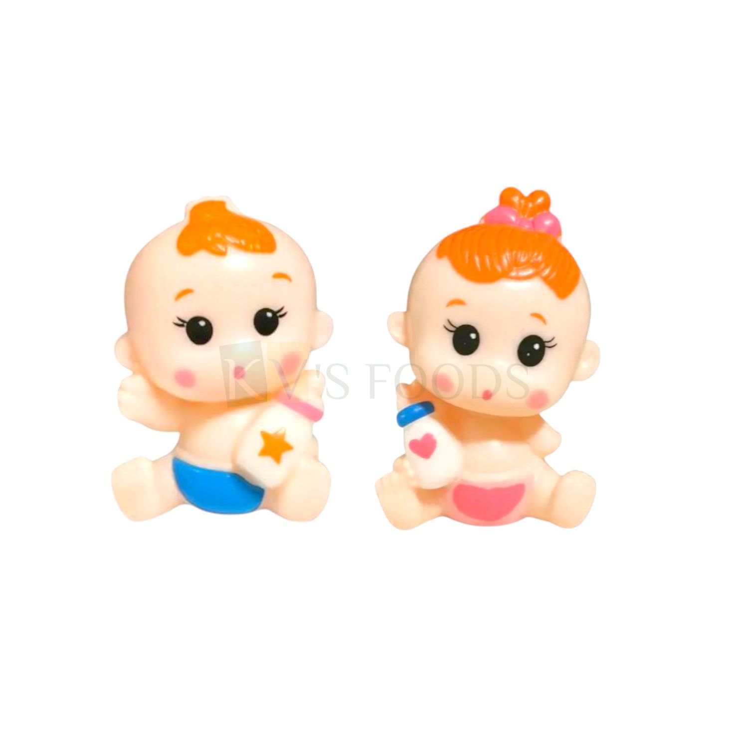 1PC Baby Boy Holding Milk Bottle or Baby Girl Holding Milk Bottle Doll Cake Topper, Small Cute Mini Baby Shower, Miniature Figurine Birthday Theme Kids Room Decor Toys DIY Cupcakes Decorations