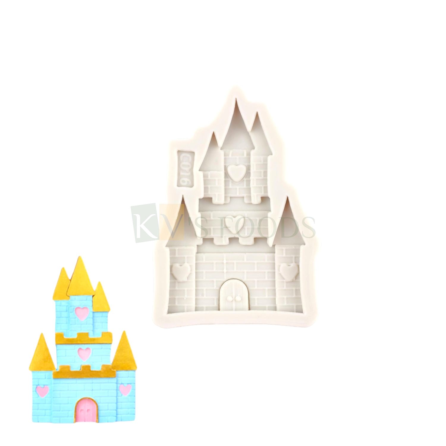 1PC White Silicone Castle House Shape Fondant Mould, Fairy Tales, Cinderella, Frozen Theme Cakes, Kids Girls Birthday Cake Decorations, Chocolate Molds, Cupcake Topper Candy Gum Paste Polymer Clay