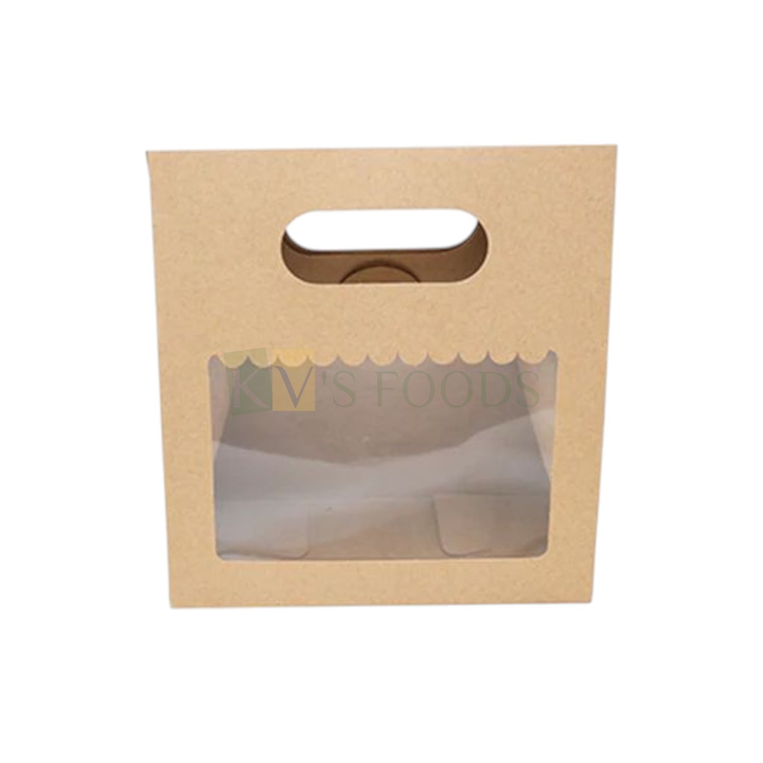 5PC Set of Multipurpose Kraft Paper 2 Jar Box With Transparent Window, Size 7.5x3.5x8 Inch for Chocolates, Dry Fruits, Muffins, Cookies, Cupcakes, Mini 2 Bottle Upto 250 ML, Folding Box with Handle
