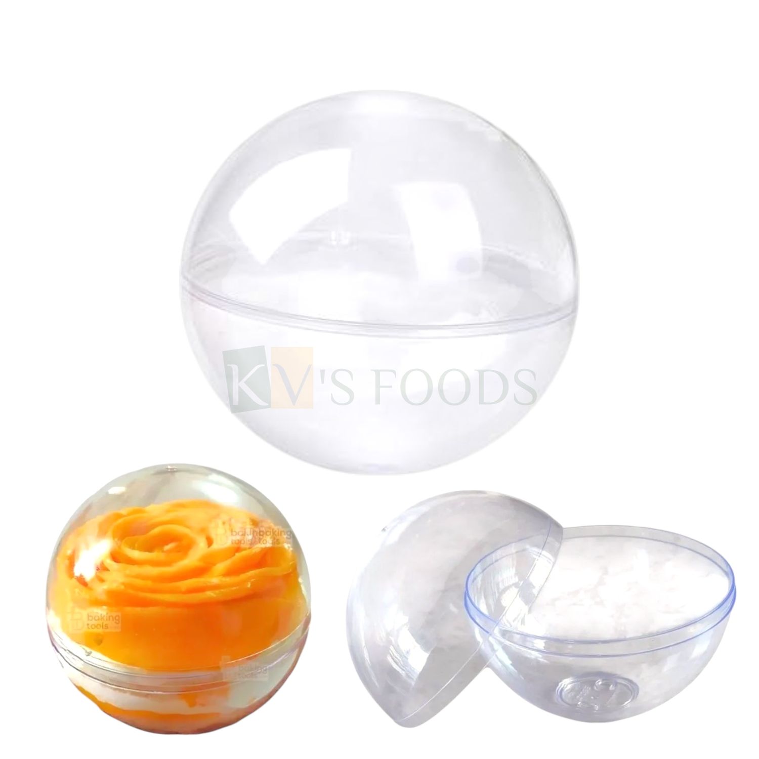 1 PC Transparent Acrylic Round Circle Globe Ball Chocoloate Mould Diameter 6 Inch, Spherical Dome Semicircle Smooth Bombshell Surprise Cake Mold, Galaxy, Satellite Earth Theme, Gifting and Decorations