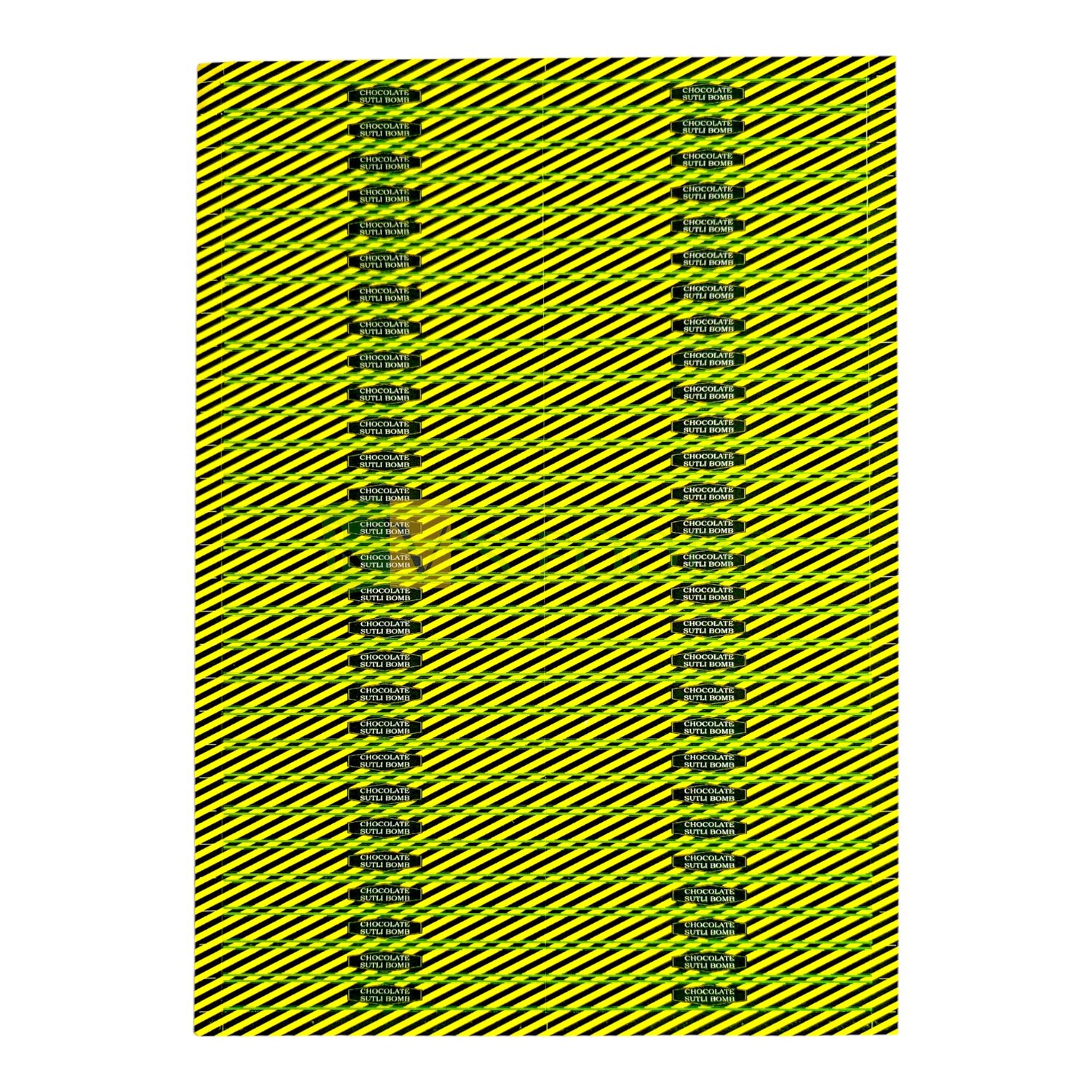 Diwali Cracker Chocolate Sutli Bomb Sticker 56 Stickers  In 1 Sheet, Dark Green/Dark Red Colour Sheet