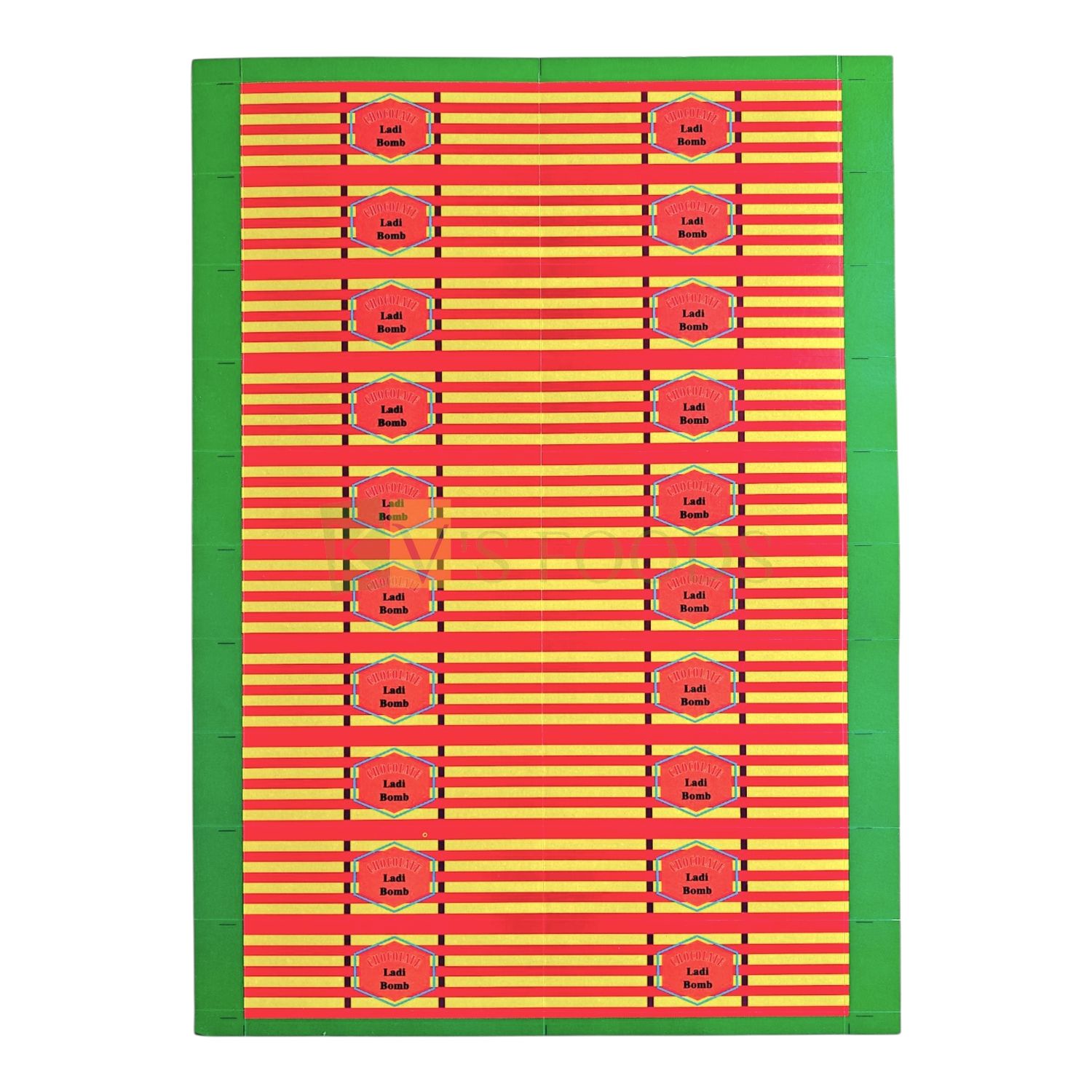 Diwali Cracker Chocolate Sticker Small Ladi Bomb 20 Stickers In 1 Sheet