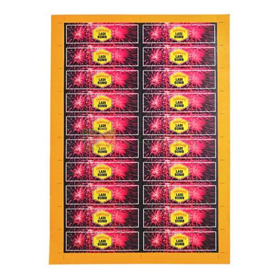 Diwali Cracker Chocolate Sticker Small Ladi Bomb 20 Stickers In 1 Sheet