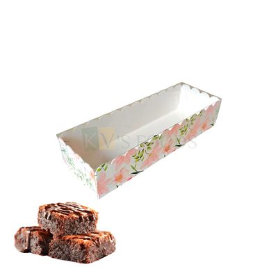 5 PCS Set of 3 Piece President Brownie Box Scallop Design with Transparent Lid, Printed Floral Design Size 9.1x3 Height 2 Inch for Cookies, Donuts, Candy Pastry Candle, Soap, Bakery Pacakging DIY Gift