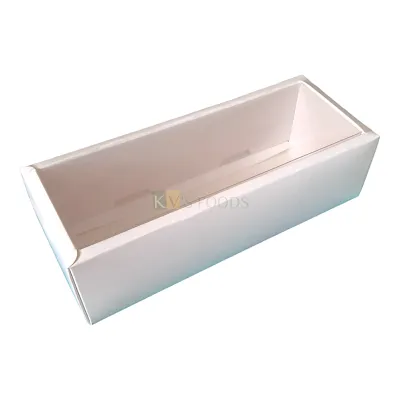 10 PC White Colour Multipurpose Chocolate Hamper Box with Transparent Window Box Size 10.9*4.3*3 Inch for Sweets, Dryfruits, Candies, Truffles, Doughnuts, 3 Jars Upto 350 ML, Return Gifts Pacakging