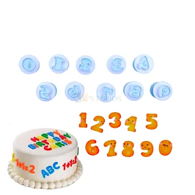 10 PCS Green Small 0 to 9 Number Cookies Cutter Set Fondant Cakes Moulds, Embossing Presses Impression Chocolates Pancake Biscuits Kids Birthday Party Wedding Anniversary Cakes Cupcake Decorations