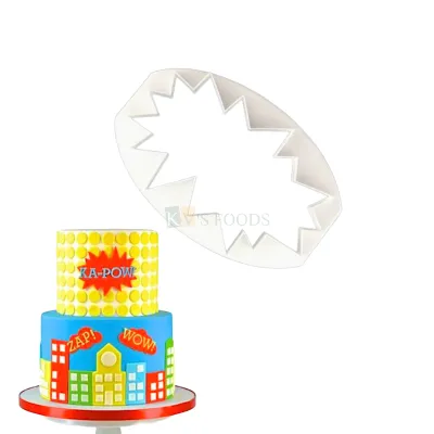 1 PCS White WOW Dialogue Fondant Plunger Cutters Stamps, Molds, Embossing Presses Impression, Chocolates Pancake Cookies, Biscuits Cutters, Girls Boys Birthday Theme DIY Cake Decorations