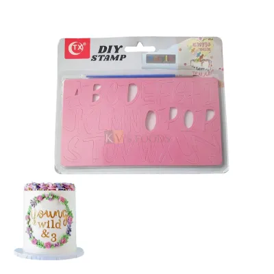 1 PC Acrylic Pink 26 Uppercase Alphabet Letter Stamps, Biscuit Stamping Tool, Fondant Cakes Decorating Mold Embossed Cookies Cutter Molds, Wedding Theme, Anniversary Birthday Cakes, Engagement Theme