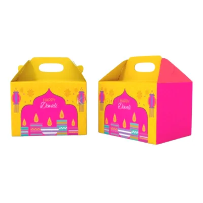 5PC Set of Multipurpose Happy Diwali Chocolate Box, Dry Fruits, Cookies, Premium Sweets, Return Gifts, Mini Jars Bottles 250 ML Boxes, Packaging DIY Event Gifting