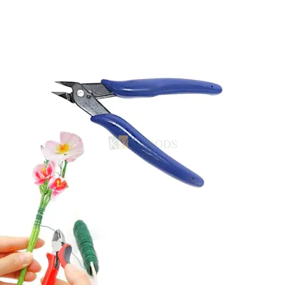 1 PC Blue Multi Functional Sugar Craft Floral Flower Stem Wire Cutter With Soft Grip Handles, Sharp Points Cutters Trimming Plastic Products, Metal Wire Cutter, DIY Baking Tools