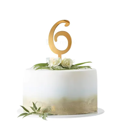 1PC Golden Acrylic Shiny Glass Finish 6 Number Cake Topper, Happy  Birthday Theme, 6th Birthday Cake Topper, Six Number Theme Cake Insert 6 Years Old Birthday  DIY Cupcake Decorations