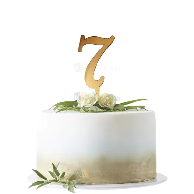 1PC Golden Acrylic Shiny Glass Finish 7 Number Cake Topper, Happy  Birthday Theme, 7th Birthday Cake Topper, Seven Number Theme Cake Insert 7 Years Old Birthday Party DIY Cupcake Decorations