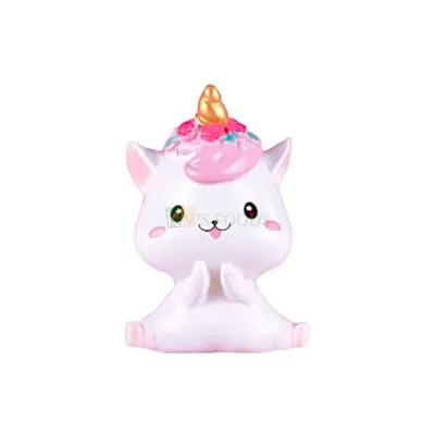 1PC Pink 1.7 Inch Sitting Baby Unicorn Animal Figure Cake Topper Baby Girl Theme, Kids Room Kawaii Car Decoration Unicorn Doll Figurine Cupcake Topper, Baby Shower Birthday Theme DIY Cake Decorations