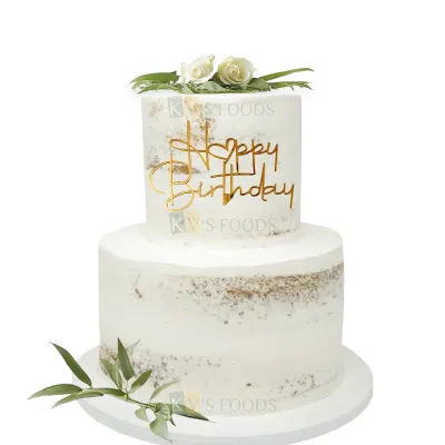 1PC Golden Acrylic Shiny Glass Finish Happy Birthday Letters Cake Topper Unique Elegant Font Design Cake Topper, Girl Boy Cake Insert, Chidren's Friends Collegues Birthday Party DIY Cake Decorations