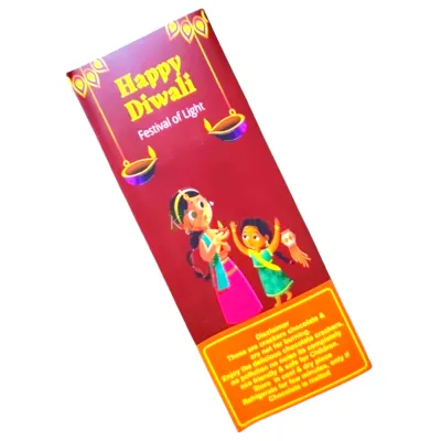 5PC Set of Multipurpose Happy Diwali Slider Box, Cracker Chocolates, Sweets, Pacakging DIY Gift box