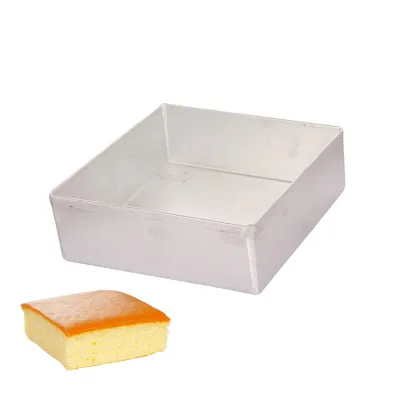 1PC Size 8 x 8 x 2 Inch  Capacity ~700 to 800 Grams Aluminium Baking Pan Silver Square Loaf Bread Cake Mould Bakeware Mousse Pudding Cheese Chocolate Fruit Cakes Containers Mold Tins Tray for Ovens