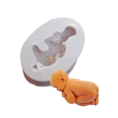 1 PC Silicone Fondant Mini Sleeping Baby Chocolate Mould 1 Cavity, Kids Girls Boys Children's New Born Celebration Theme, Baby Shower Theme, Flexible Sugar Paste Gum Paste DIY Cake Decorating Molds